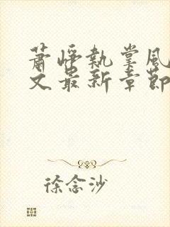 萧峥执掌风云全文最新章节