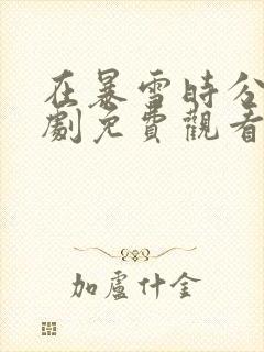 在暴雪时分电视剧免费观看全集完整版