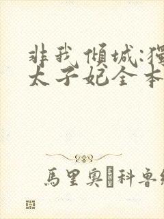 非我倾城:独宠太子妃全本免费阅读