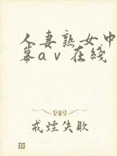 人妻熟女中文字幕aⅴ在线