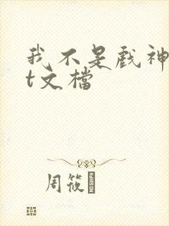 我不是戏神txt文档