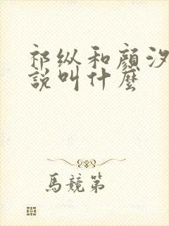 祁纵和颜汐的小说叫什么