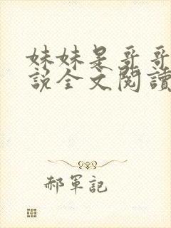 妹妹是哥哥的小说全文阅读