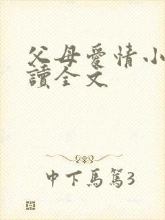 父母爱情小说阅读全文