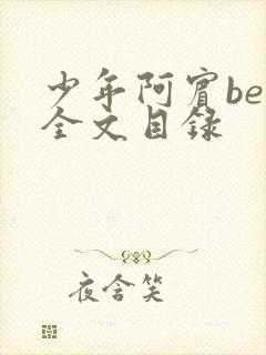 少年阿宾ben全文目录封面