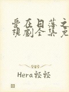 爱在日落之前电视剧全集免费观看