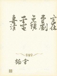 妻子免费完整高清电视剧在线观看