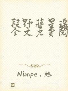 段野蒋星瑶小说全文免费阅读