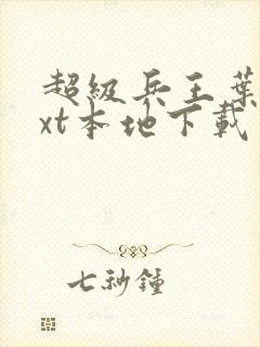 超级兵王叶谦txt本地下载