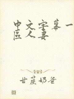 中文字幕一区二区人妻封面