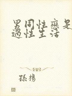 男同性恋是怎么过性生活封面