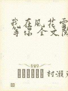 我在风花雪月里等你 全文阅读封面
