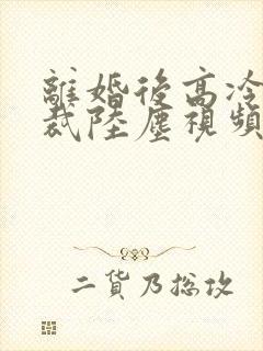 离婚后高冷女总裁陆尘视频