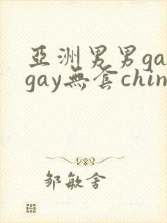 亚洲男男gaygay无套chinese