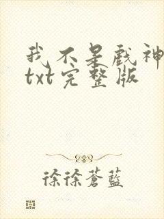 我不是戏神小说txt完整版封面