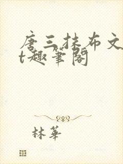 唐三抹布文txt趣笔阁封面