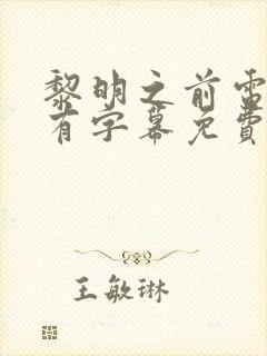 黎明之前电视剧有字幕免费观看完整版