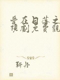 爱在日落之前电视剧免费观看全集封面