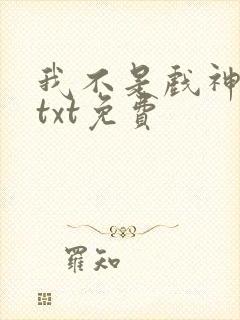 我不是戏神小说txt免费