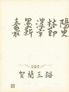 秦墨浓林阳小说最新章节更新时间