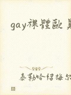 gay裸体欧美