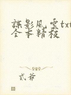 谍影风云txt全本精校
