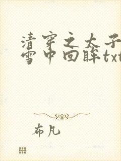 清穿之太子娇妃雪中回眸txt