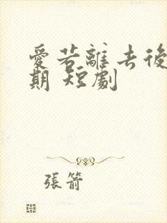 爱若离去后会无期 短剧