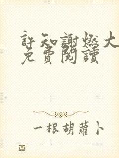 许知谢燃大结局免费阅读封面