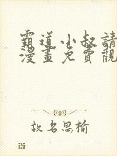 霸道小叔请轻撩漫画免费观看下拉式封面