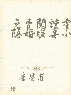 免费阅读霍爷的隐婚暖妻小说