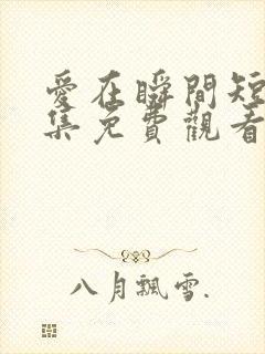 爱在瞬间短剧全集免费观看封面