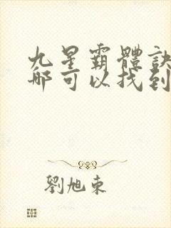 九星霸体诀龙尘哪可以找到封面