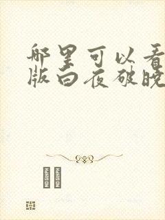 哪里可以看完整版白夜破晓电视剧