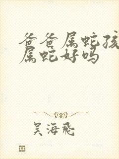 爸爸属蛇孩子也属蛇好吗封面