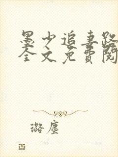 墨少追妻路漫漫全文免费阅读封面