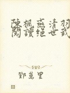 陈枫燕清羽免费阅读绝世武魂笔趣阁封面