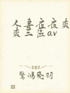 人妻夜夜爽天天爽三区av