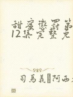 甜蜜惩罚第一季12集完整免费观看