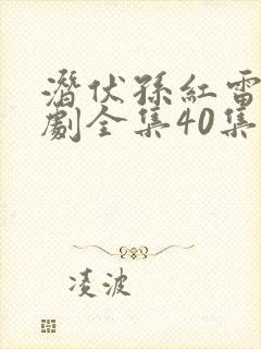 潜伏孙红雷电视剧全集40集免费观看