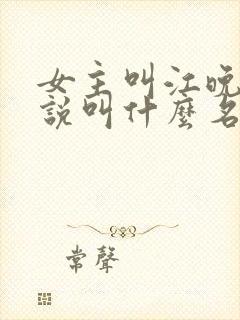 女主叫江晚的小说叫什么名字封面