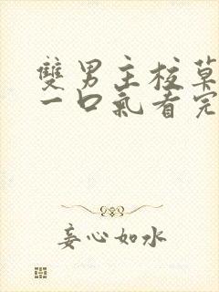 双男主校草校霸一口气看完视频