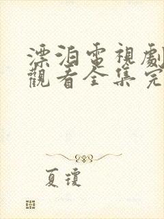 漂泊电视剧免费观看全集完整版高清封面