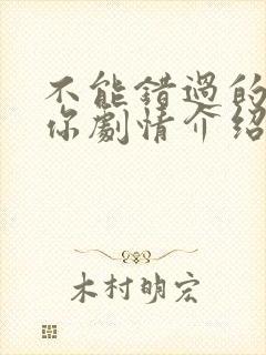 不能错过的只有你剧情介绍