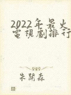 2022年最火电视剧排行榜