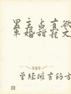 男主占有欲强的军婚甜宠文