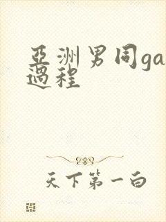 亚洲男同gay过程