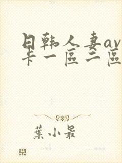 日韩人妻av不卡一区二区三区