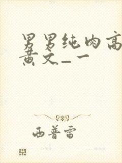 男男纯肉高h污黄文_一