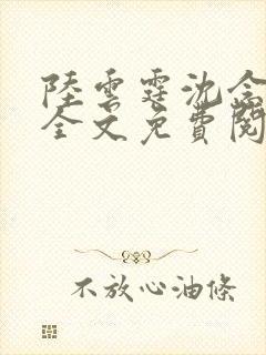 陆云霆沈念小说全文免费阅读